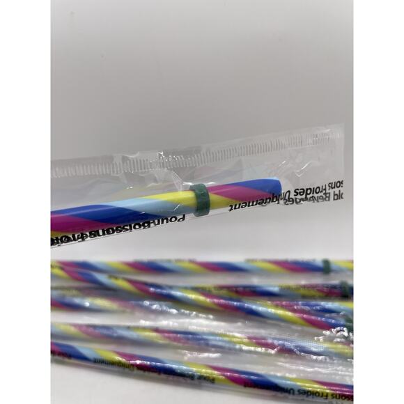 Starbucks Rainbow Reusable Straw For Cold Beverages 2024 Lot Of 7 NEW - Picture 3 of 5